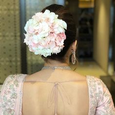 Floral Hairstyles, Indian Bridal Jewelry Kundan, Rose Braid, Short Bridal Hair, Flower Bun, Open Hair, Designer Bridal Lehenga Choli, Cherry On The Cake