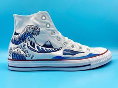 Converse Design, Sunflower Vans, Custom Shoes Diy, Fun Clothes, Great Wave Off Kanagawa, Shoes Air