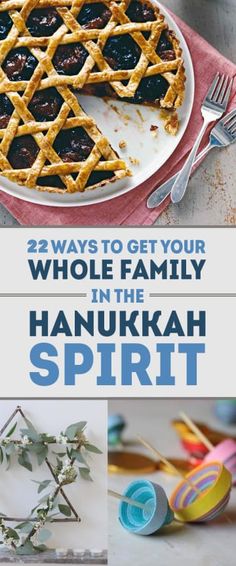 the cover of two ways to get your whole family in the hanukkah spirit