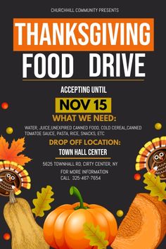 the thanksgiving food drive is coming to town on november 15, and it's time for