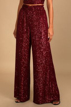 Red Sequin Pants, Gala Attire, Side Zip Pants, Loose Fitting Pants, Striped Two Piece, Two Piece Jumpsuit, Black Wide Leg Pants, Backless Jumpsuit