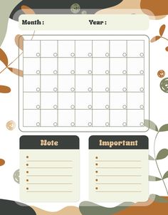 Bullet Journal Topics, Blank Monthly Calendar Template, Free Planner Pages, Make Your Own Calendar, Blank Monthly Calendar, Free Calendar Template, Monthly Planner Template, Blank Calendar Template, Monthly Calendar Template