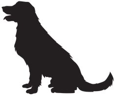 a black and white silhouette of a dog