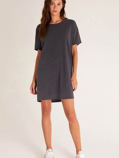 The Relaxed T-Shirt Dress Washed Black Tshirt Dress Aesthetic, Baggy T-shirt, Ice Dresses, Dress Aesthetic, Mini Shirt Dress, Dark Color, Trendy Clothes For Women, Cool Fabric, Printed Skirts