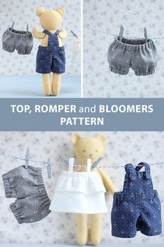 the top, romper and bloomers pattern is shown