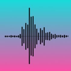 an audio wave is shown in black on a pink and blue background