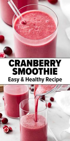 Healthy cranberry smoothie Cranberry Recipes Healthy, Iron Rich Smoothie Recipes, Cranberry Smoothie Recipes, Cranberry Smoothie, Cranberry Drinks, Best Diet Foods, Best Smoothie Recipes, Breakfast Drink