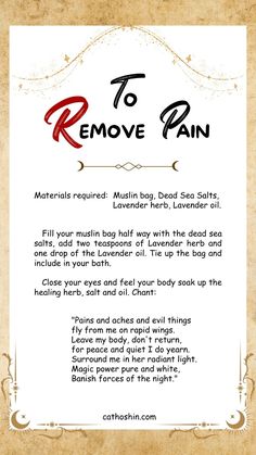 Let the magic flow as it banishes ailments and ushers in a new era of vibrant health. Whether you're seeking relief or preventive care, this spell to remove pain is your key to a healthier, happier you. Embrace the magic of wellness and embark on a journey towards renewed vitality. Spell To Ruin Someones Life, Spell To Forget Something, Banishing Illness Spell, Spells To Help An Alcoholic, Spell To Make Someone Forget Something, Spells To Make Someone Feel Guilty, Spell For Healing Sickness, Health Spell For A Loved One, Spell To Remove Someone From Your Home