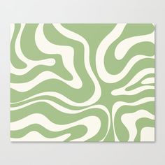 a green and white pattern with wavy lines on the side, in shades of beige and light green