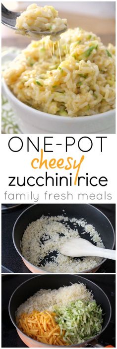 one pot cheesy zucchini rice is an easy and delicious dinner recipe