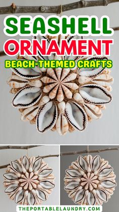 seashell ornament beach - themed crafts are easy to make and fun for the whole family