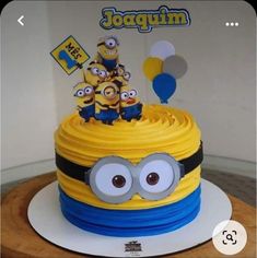 a birthday cake made to look like a minion