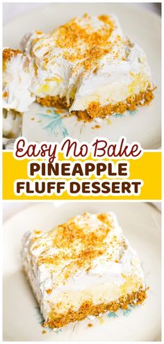 this easy no bake pineapple fluff dessert is the perfect dessert for any family