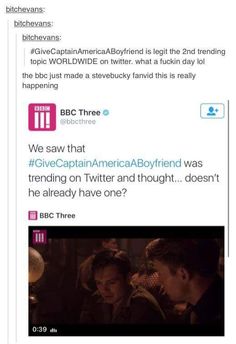 two tweets on twitter with the caption that reads, we saw that captain america / boyfriend was trending on twitter and thought he already have one