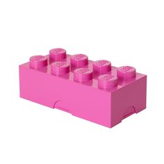 a pink lego brick with six small bricks in it