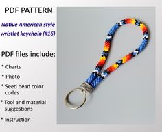 a colorful lanyard with a metal keychain on it and the words ppf pattern