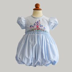 Once Upon a Time Blue Bubble Batiste Fabric, Heirloom Doll, Hand Smock, Christening Gowns, Lace Bows, Smocked Dress, Mother Pearl, Sewing Project, Baby Boutique