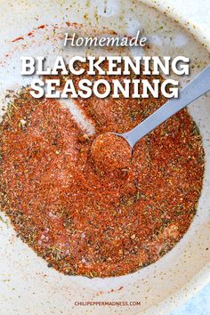 homemade blackening seasoning in a white bowl