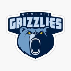 the grizzles logo sticker is shown with an angry bear's face