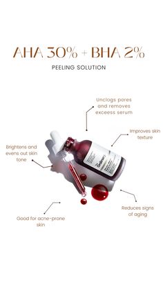 #skincare #skincareessentials #skin #skincareproductsthatwork #products #aha #bha #serum #theordinaryskincare Aha Bha Peeling Solution, Bha Peeling Solution, Aha Bha Serum, Bha Serum, Korean Skin Care Secrets, Beauty Treatments Skin Care, Peeling Solution