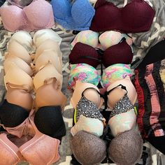 Lot Of Nwot Vs & Pink Brand Bras With 3 Bralettes. All For $200.00+Shipping. 14 Total Bras, 3 Total Bralettes. All Size 36dd Or Large. All From Sf/Pf Home. *Must Buy Entire Lot. Various Styles Include Regular Strap With Ability To Cross Back, T-Back, Strappy, A Couple With Mesh Panels (1 Bra, 1 Bralette), An X-Back, And 1 Halter Neck Bralette. All Would Retail At Over $600.00. **White Camo Has Been Used Once, All Others Have Only Been Tried On Very Briefly. Thank You For Looking Must Buy, White Camo, Pink Brand, Mesh Panel, Vs Pink, Halter Neck, Women's Intimates, Bralette, Pink White