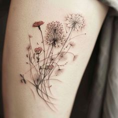 a woman's thigh with flowers on it