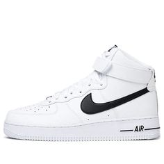 Nike Air Force 1 High 'White Black' CK4369-100 (AF1/SNKR) White Nike Air Force 1 High-top, White Nike Air Force 1 Mid-top, Shoes Game, Nike Air Force 1 High, Slouch Socks, Nike High, Air Force 1 High, Tenis Nike, White High Tops