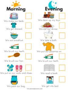 a printable worksheet for morning with pictures and words on the front page