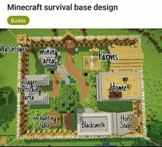 a minecraft survival map with some words on it