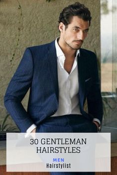 Learn how to style a cool hairstyle for the modern gentleman #menhairstylist #menhairstyle #menhaircut #haircutsformen Gangster Suit, Swept Back Hair, Dapper Dudes, Beard Hairstyle