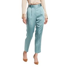 Reiss Elyssah Satin Trouser In Blue Are Expertly Crafted From Satin, And Are Perfect For A Chic Workplace Look. These Trousers Are Tailored Into A Straight Leg Silhouette, Detailed With A Pleat Through The Front And Completed With Slash Pockets And Belt Loops. Chic Blue Silk Pants, Blue Silk Pants For Work, Elegant Silk Pantsuit With Straight Pants, Elegant Silk Trousers Pantsuit, Elegant Silk Pantsuit With Trousers, Elegant Silk Pantsuit, Elegant Blue Party Bottoms, Blue Evening Pants For Spring, Spring Silk Formal Pantsuit