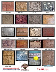 the different types and colors of tiles for flooring in an area that looks like it is