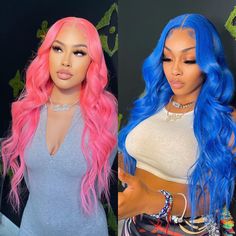 Colorful Wigs, Baby Hair Brush, Hair Colorful, Blonde With Pink, Remy Human Hair Wigs, Hair Color Pink, Colored Wigs, Lace Hair, Human Hair Lace Wigs