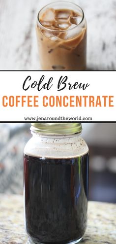 cold brew coffee concentrate in a mason jar