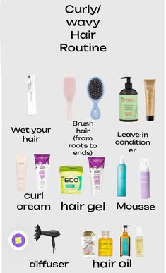 Requested wavy hair routine. Preppy Hair Care Products, Best Hair Routine For Curly Hair, Healthy Wavy Hair Tips, Good Things For Your Hair, Good Products For Wavy Hair, Good Wavy Hair Products, Hair And Body Care, Hair Stuff For Curly Hair, Curly Hair Care Routine Products