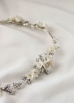 GABRIEL floral wedding crown 9 Bride Stuff, Winter Bridal Jewelry, Queens Wedding, Beautiful Bridal Jewelry, Amazing Wedding Dress