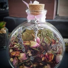 My Love Spell bottle wants to be your valentine www.thecrystaljypsy.com #spells #bottles #apothecary #witch #witchy #witchvibes #wiccan #pagan #bruja #brujeria #witchgang #valentine #witchaesthetic #decor #herbs #hedgewitch #lovespell Marriage Blessing, Witch Bottle, Witch Balls, Witch Bottles, Pagan Crafts, W.i.t.c.h Aesthetic, Peaceful Environment, Crystal Garden, Witchy Crafts