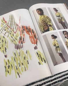 an open book with pictures of women's clothes