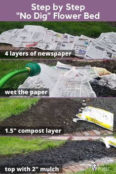 the steps in how to build a newspaper garden bed