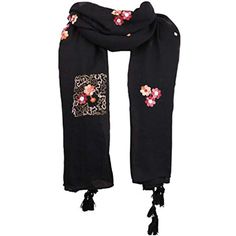 Soft Cotton Lightweight Scarf Embroidered Shawl Wrap with Fringes SC313 *** Details can be found by clicking on the image. (This is an affiliate link) Embroidered Shawl, Lightweight Scarf, Shawl Wrap, Embroidery Flowers, Alexander Mcqueen Scarf, Shoes Jewelry, Shawl, Top Styles, Tassels