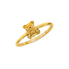 "14k solid gold teddy bear ring. baby teddy bear ring. pinkie teddy bear ring, dainty teddy bear ring, measures 1/4\". high polish finish." Teddy Bear Jewelry, Kids Rings Gold, Baby Rings Gold, Teddy Bear Ring, Rings For Kids, Gold Teddy Bear, Bear Accessories, Kids Ring, Bear Ring