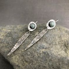 These sterling silver dangle earrings with a 8 mm cloudy aquamarine gemstone are made of 2 components connected with a sterling silver jump ring.  Oxidised to highlight the texture. The earwires are soldered fixed onto the earrings. Length is approximately 6.3 mm / 2.48 inch earwires not included. Diameter aquamarine is 8 mm. This is the exact pair you are going to receive. They come in a little box, ready for gifting. I ship with Bpost, the Belgian postal service. NATIONAL (within Belgium) ever Earrings Inspiration, Silver Dangle Earrings, Sterling Silver Dangle Earrings, Round Stud Earrings, Aquamarine Gemstone, Silver Earrings Dangle, Earrings Sterling Silver, Sterling Silver Studs, Sterling Silver Earrings Studs