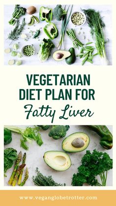 the vegetarian diet plan for patty livers and broccoli is shown with text overlay