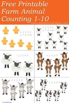 the farm animals counting game for kids to learn how to count them in order to find which