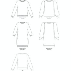 the front, back and side views of a women's sweater with long sleeves