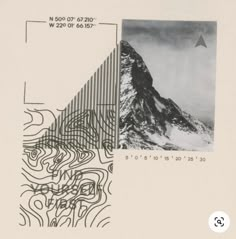 an image of a mountain that is in the middle of a page with lines on it