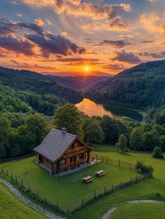 Sunset Serenity in the Valley Dream Backyard Garden, Medieval Life, Beautiful Farm, Farm Cottage, Happy House, Western Homes, House Plants Decor, Tiny House Cabin, Cute House