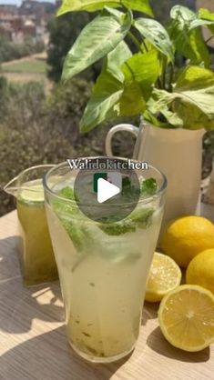 lemonade and water on a table outside