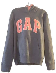 Gap Crew Neck Hoodie For Winter, Gap Hoodie With Letter Print For Winter, Cheap Gap Long Sleeve Hoodie, Winter Gap Hoodie With Letter Print, Gap Crew Neck Winter Hoodie, Gap Winter Hoodie With Letter Print, Gap Pullover Hoodie, Gap Long Sleeve Tops With Adjustable Hood, Gap Cotton Crew Neck Hoodie