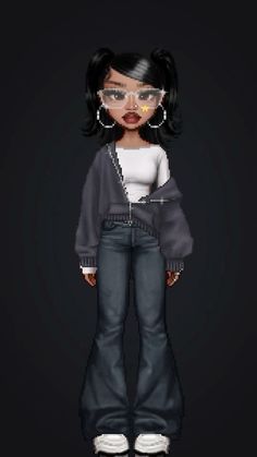 Baddie Digital Art, Everskies Braids, Bratz Fashion Inspiration, Bratz Outfits Inspiration, Imvu Outfits Ideas Baddie, Bratz Aesthetic Outfit, Digital Outfits, Bratz Outfits, Everskies Fits